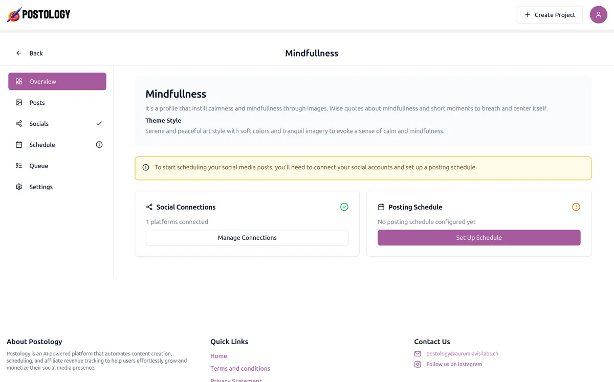Postology Overview Dashboard